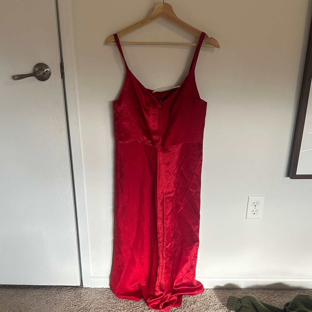 Zara Elegant Red  Slip Dress XS NWT